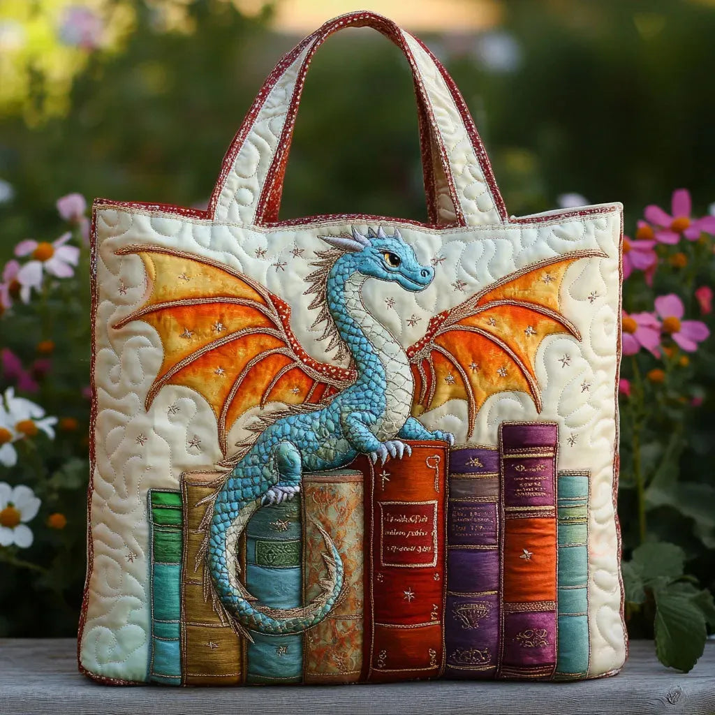 Sack Matelassé - Drachen Smaragd Hüter der Bücher