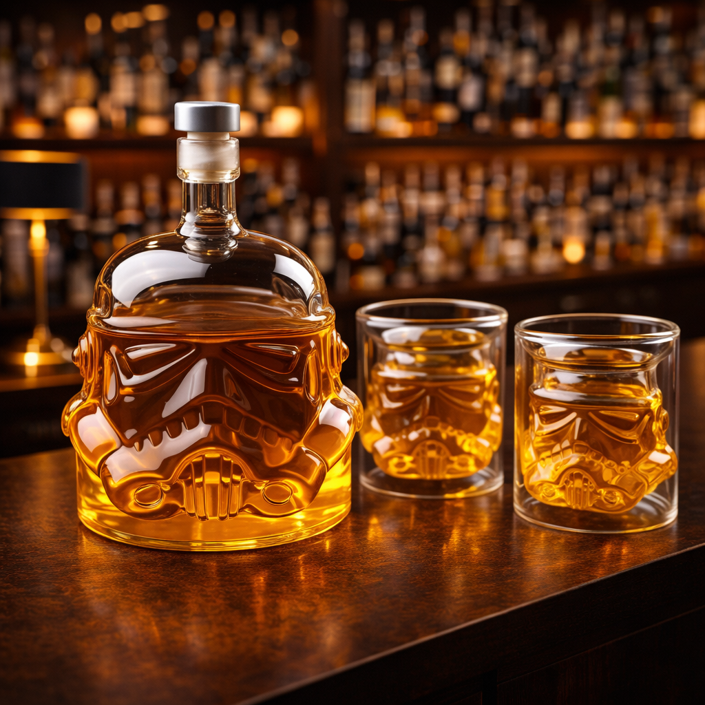 Whisky-Flasche - Set Edition Flasche und Glas