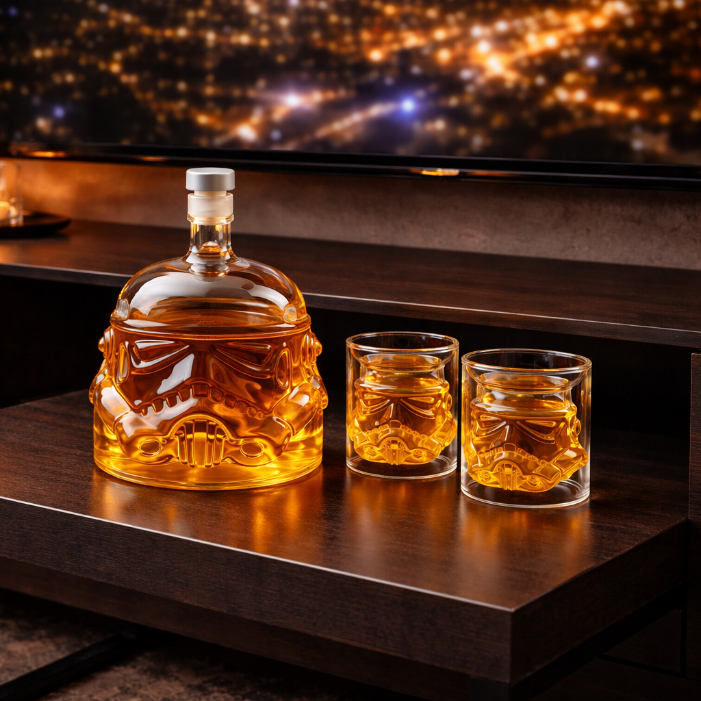Whisky-Flasche - Set Edition Flasche und Glas