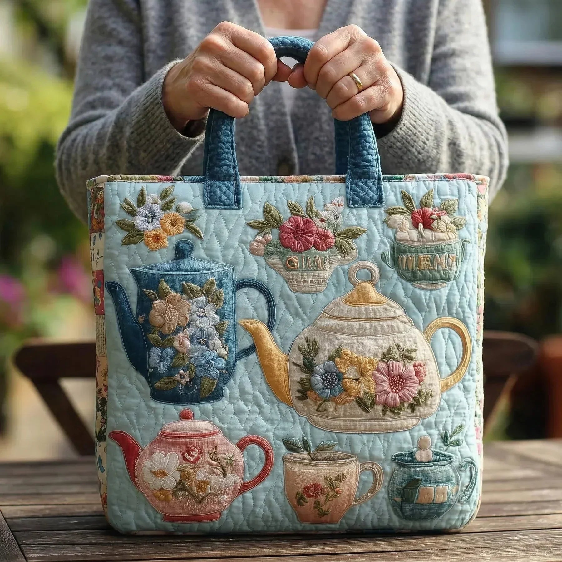 Gepolsterte Tasche - Blumenmuster