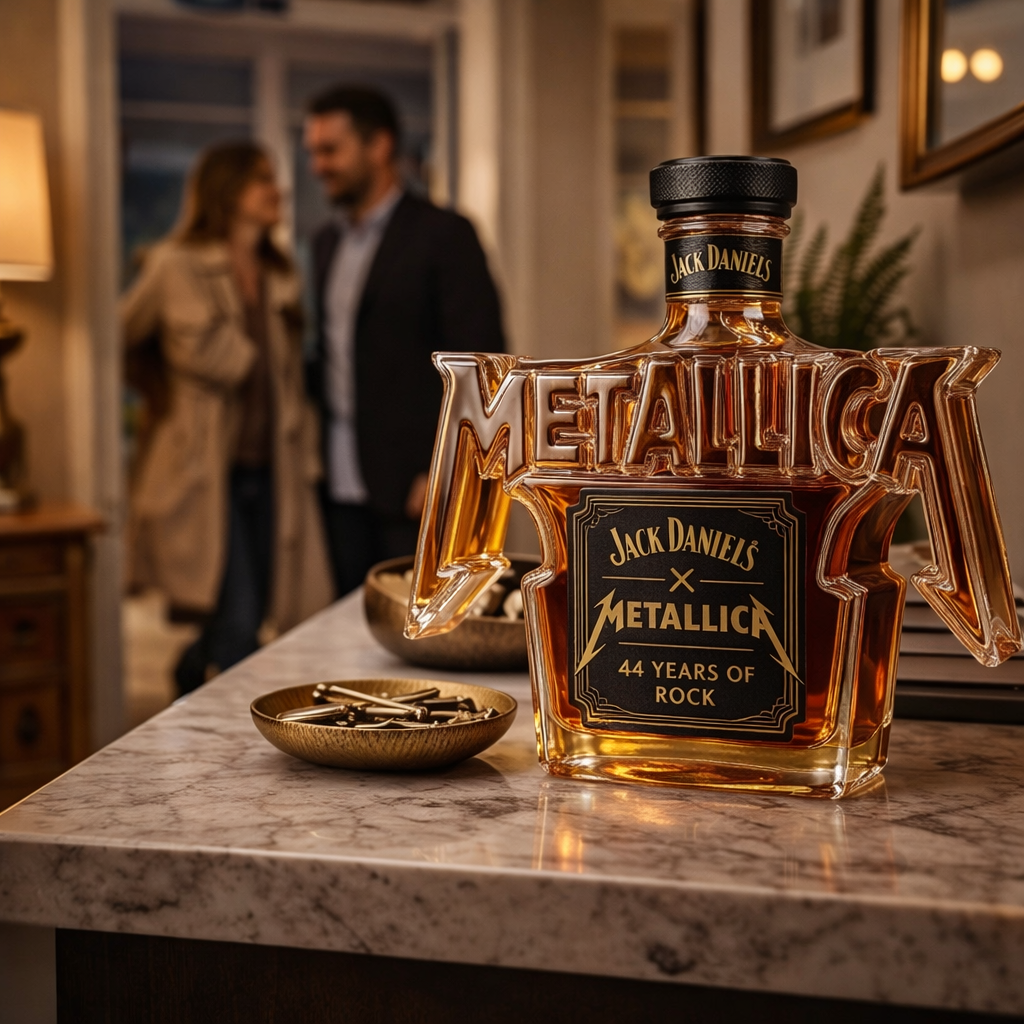 Whiskey-Flasche - Rock Metallica Edition