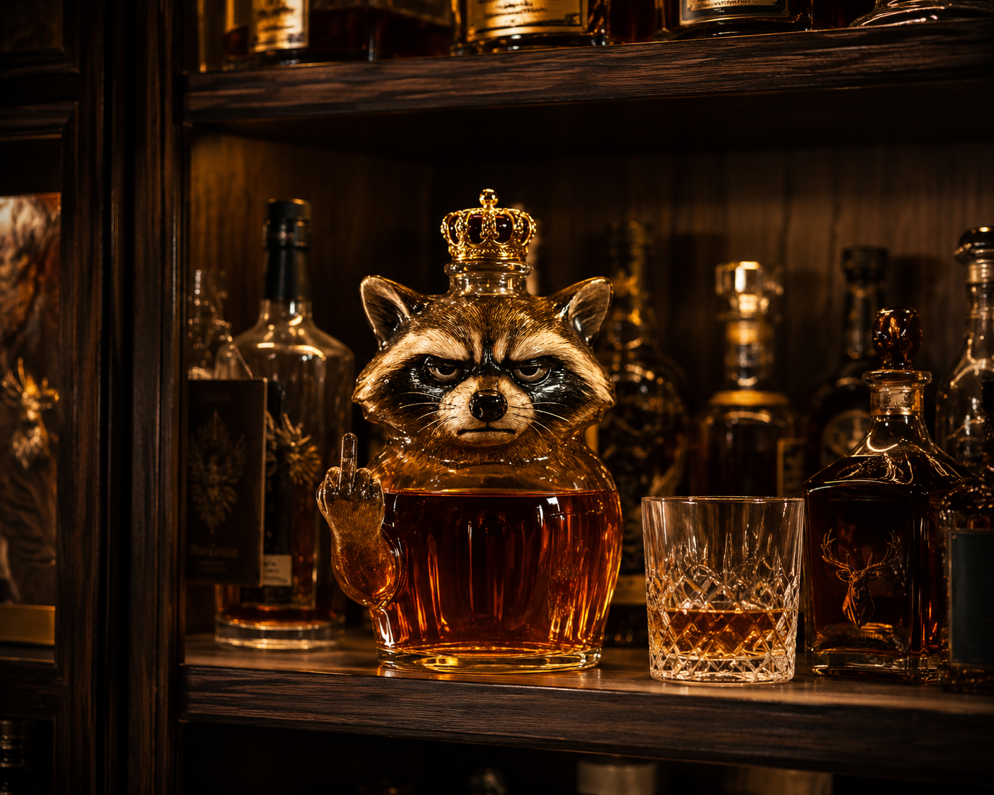 Whiskyflasche — Raccoon Rebelle Edition
