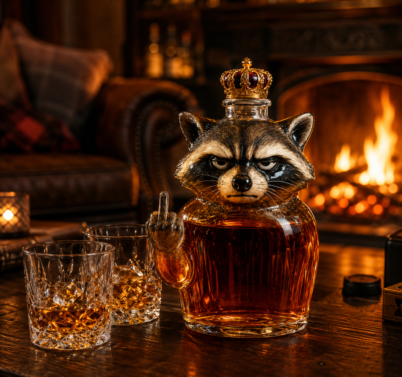 Whiskyflasche — Raccoon Rebelle Edition