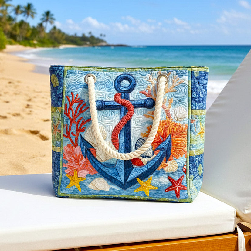 Gepolsterte Strandtasche mit Nautischem Anker