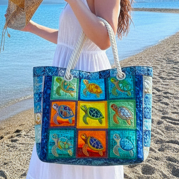 Gepolsterte Strandtasche Friedliche Schildkröte