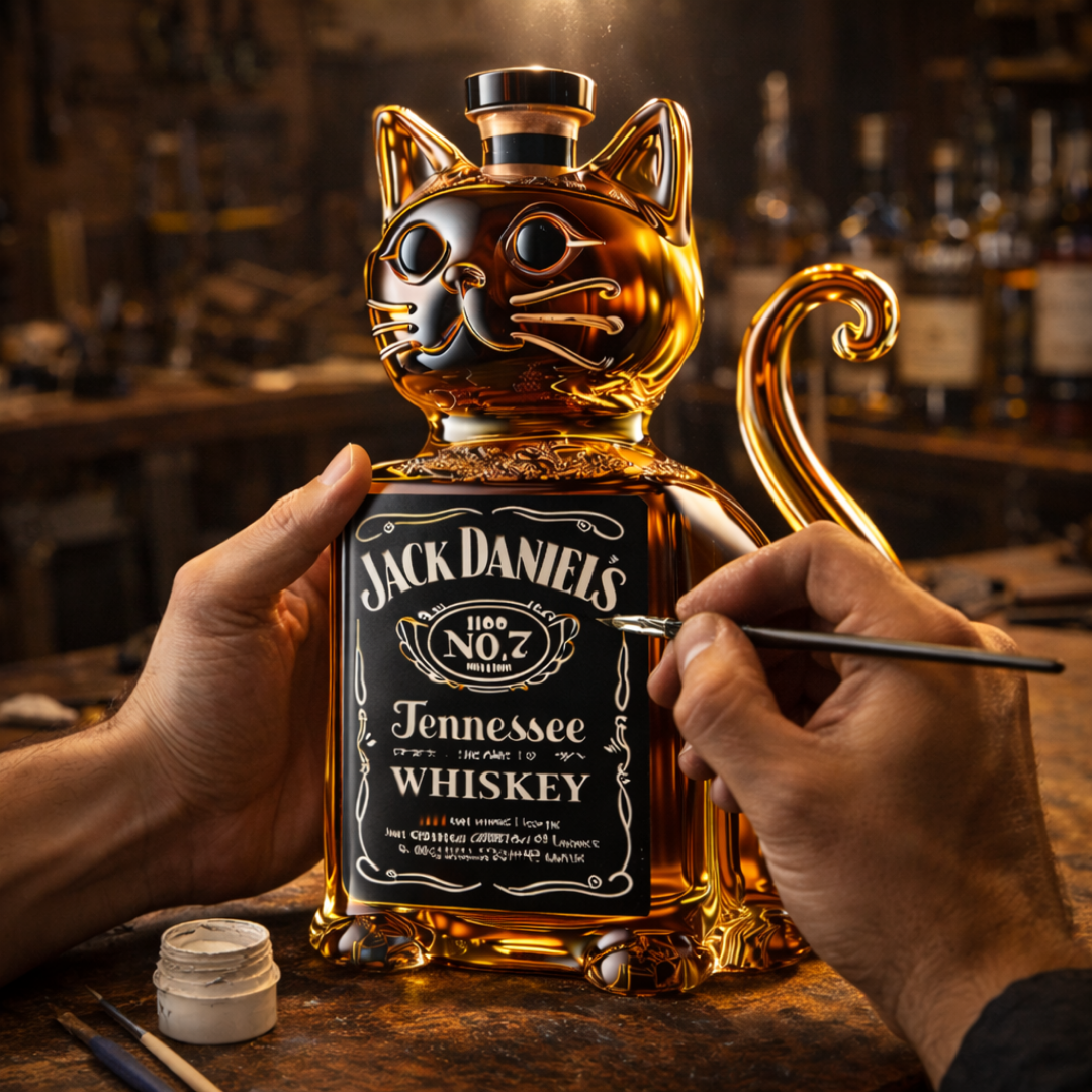 Whisky-Flasche - Katzen-Edition