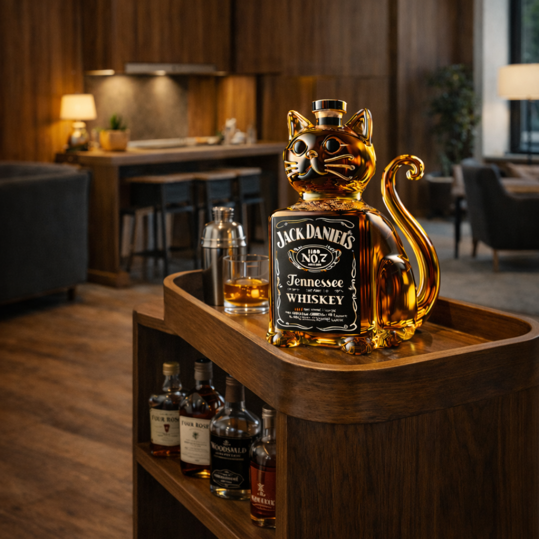Whisky-Flasche - Katzen-Edition